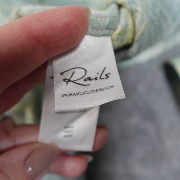 Rails Top Womens Small Brady Sage Lemon Button Shirt Plaid Western Cowgirl - Picture 3 of 10